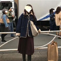 여성 무스탕 헤비 아우터 자켓 하프 뽀글이 청 코트