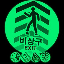 [미르자] 바닥 비상구 축광스티커 30cm 야광화살표 피난유도선 비상대피로 피난구 유도등 계단 통로, A타입