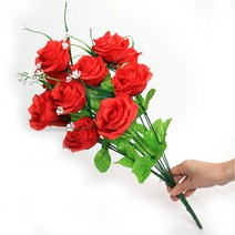 조아트 3+2행사 인테리어조화 꽃 성묘꽃 산소꽃 납골당꽃 40종 모음, 15_샬롯장미-레드