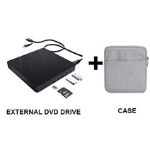 카드리더기 메모리외부 광학 USB DVD RW 노트북 버너 드라이브 SD/TF 카드 리더기 3.0 CD 플레이어 PC Mac, 05 Black-G-Case