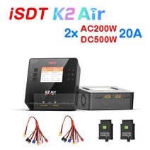 ISDT K1 K2 AC 200W DC 500Wx2 20A Lipo NiMh Pb 배터리 용 듀얼 채널 밸런스 Lipo 충전기 방전기, [2] EU, [4] K1 official set