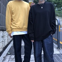 커플 시밀러룩 남녀공용 오버핏 기본 무지 맨투맨 비비드 컬러 6가지