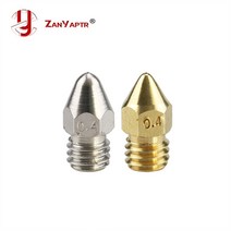 ZANYAPTR 10pcs Zortrax M200 노즐 0.3 / 0.4 0.5/0.6mm 황동/스테인레스 스틸 보어 3.5mm 나사산 M6 프린, 01 Brass 0.2