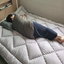 두꺼운 푹신한 시원한 바닥이불 대나무 토퍼 돌침대 가능, 그레이