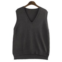 직장인 심플 베이직 브이넷 레이어드 니트조끼 꾸안꾸