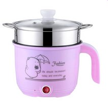 솥밥기계 인덕션솥밥 돌솥밥기계 다기능 전기 냄비 쿠커 스팀 계란 수프, Pink Glass lid
