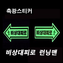 신성 런닝맨화살표 스티커 바닥 비상 야광테이프 대피, 1개