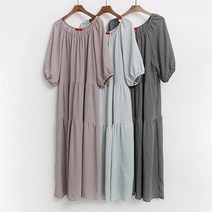 빅사이즈사랑해요 E399L106 레이쿨체크셔링원피스 GR