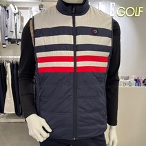 엘르골프 [2001안양점] 가슴스트라이프 배색 방풍 패딩 풀집업 베스트