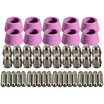 50PCS 플라즈마 커터 토치 소모품 전극 노즐 AG-60 SG-55 WSD-60 FIT CUT-60 LGK-60 플라즈마 커터 용 컵 키트