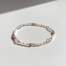 담수진주 로도크로사이트 베릴 천연 원석 연애운 여자팔찌