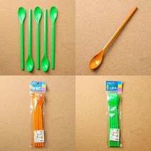 마트498 칼라 롱스푼 5P 긴티스푼 디저트수저 가정용품 요거트숟가락 젤라또스푼 아이스크림숟가락