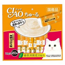 이나바 고양이 챠오 츄르 20P, 닭가슴살 + 해산물 혼합맛 14g 20P (SC-128), 3개