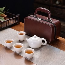 [순수] 티하우스 휴대용 다기세트 여행용 도자기 찻잔, 상세 참조