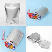 지퍼 손잡이 은박 보냉봉투 15P세트 스탠드형 35X40CM 일회용보냉팩 보냉파우치