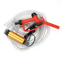 엔진오일석션기 dc 12v 24v 워터 펌프 급유 총 세트 4 미터 호스 전기 잠수정, 노란색