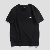 남녀고용 여름 반팔 티셔츠 커플 기본 무지 챔피온 MLB 로고 이너웨어 블랙 화이트 라운드넥