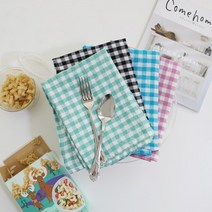 [윤자매네] 일본 포그린넨 체크 키친크로스 주방타올(4type), 핑크