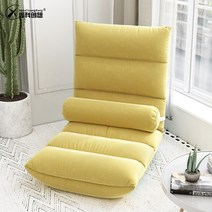 다다미 침대 등받이 의자 귀여운 침실 싱글 베이 접이식 1인용 이동식 소파베드 슈퍼싱글, 15 대형 소프트 플란넬 레몬 옐로우 (허리 베개)