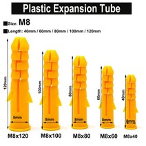 웨지앙카 동공 케미칼 세트 스트롱 드롭인 앙카 m8 벽 플라스틱 벽 앵커 볼트 벽, 20개 m8x100