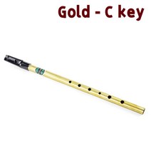 아이리시 휘슬로 전문 아일랜드 휘슬 플루트 C D 키 주석 페니 휘슬 황동 도금 목관 악기, 1.Gold C Key