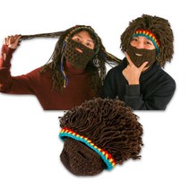 레게머리 비니 모자 웃긴아이템 인싸템 파티 이벤트모자, 단발 브라운