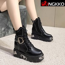 시크덩꼬 스티치 메탈 체인 통굽 웨지 워커힐 DK2409