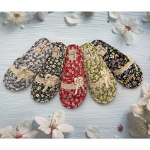 3중쿠션 패션 플라워 면 슬리퍼 실내화 산후조리원 거실 어린이집 유치원 여성 보육교사 층간소음 푹신한, 1개, 퍼플