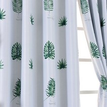 blackout leaf short curtains for kitchen 인쇄 커튼 거실 침실 천 커튼 도어 창 처리 블라인드 패널