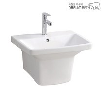 CL-353/CL353/세면대/일체형세면기/반다리세면기/대림바스/대림세면기/원홀/부속포함, 자동, P자트랩 (벽배수), 대림정품폽업/트랩