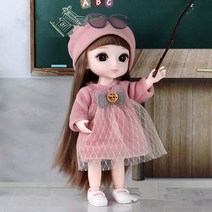무속성 솜 아이돌인형 옷 장식 악세사리 소품 관절인형 새로운 도착 13 움직일 수있는 관절 16cm 112 bjd 신발 안경 장난감 여자 선물, 옷을 입은 인형, 4년