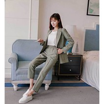 봄가을 여성 캐주얼 정장세트 데일리 수트세트 오피스 면접 정장