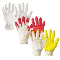 감플 빨간 노란반코팅장갑 면장갑 x 100켤레, 적색 반코팅장갑 x 100켤레