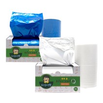 뜯어쓰는 분리수거 쓰레기봉투 롤 비닐봉지 50매 60L, 블루
