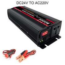 3000w 순수 사인파 파워 인버터 DC 12v 24v AC 220v 태양계 태양광 전지 패널 자동차 홈 야외 rv 캠핑 파력, DC 24V to AC 220V