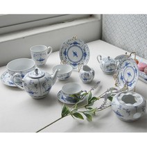 독일 고급 명품 도자기 커피잔 티포트 접시 다기세트, 원형접시 대