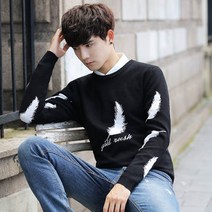 가바바 직수입 남성 니트 깃털패턴2 G3895