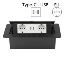 디자인 멀티탭 eu socket in the countertop table 팝업 콘센트 with usb Charging for eu, 2-소켓 유형 C