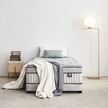 동서가구 엘로 호텔형 시그니처 일체형토퍼 투매트리스 침대 SS DF922790, 라이트그레이
