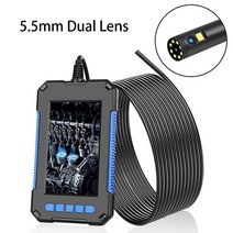 꾹미 산업용 내시경 카메라 4.3 IPS 스크린 IP67 8mm 싱글 및 듀얼 보어스코프 8D 렌즈 HD1080P 자동차 엔, 04 5.5mm Dual ns_02 5m