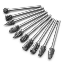 10pcs 3x6mm 샹크 드로잉 텅스텐 카바이드 밀링 커터 로터리 툴 버 더블 드레 멜 금속 목재 전기 그라인딩, 한개옵션0
