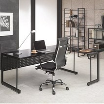 GB 강화유리 (블랙유리) 사무실책상 1200책상 사무용책상 (지방택배불가), W1600xD800xH740(블랙)