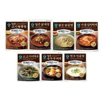 청정원 호밍스 국탕 7종(얼큰고기짬뽕탕+사골김치찌개+얼큰닭개장+맑은닭곰탕+얼큰순두부찌개+소고기미역국+한우진곰탕), 1세트 총7개 (7종 각1입)