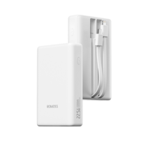 ROMOSS 내장 케이블 22.5W 고속 충전 휴대용 외장 배터리 아이폰 15 샤오미 화웨이용 20000mAh, 03 20000mAh White