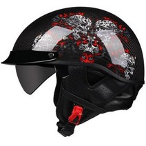 반모헬멧 바이크헬멧 소두핏 클래식 레트로 DOT Carbonfiber 오토바이 독일 Casco 일본식 모토 오픈 하프 페이스 헬기 바이커 파일럿 맨, 61.b16 - M