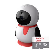 펭카 FULL HD 200만화소 홈CCTV IP네트워크 회전형 + SD 메모리 카드 64GB, PE204