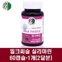 간건강 간에좋은 밀크씨슬 실리마린 영양제 캐나다 밀크씨슬추출물 엉겅퀴 분말 캡슐 고함량 아티초크 서양민들레뿌리, 1개