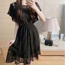 D85-5 티하도 빅사이즈 레이스 원피스 44-110