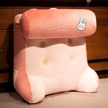 허리에좋은베개 역류성 식도염베개 침대 옆 부드러운 쿠션 대형 등받이 쿠션 소파 베개 침대 쿠션 허리 베개 삼각형베개 기능성베개, 핑크래빗 머리받침이 있는 사각 허리쿠션, 작은 40 × 35 cm 독립 라이너 분리 및 세