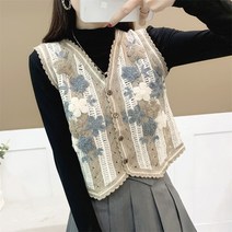 손뜨개 여름 니트 뷔스티에 코바늘 여성 조끼